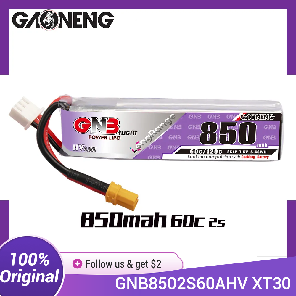 Baterai LiPo GAONENG GNB 850mA - Drone Kit Long Range ulasan dan harga